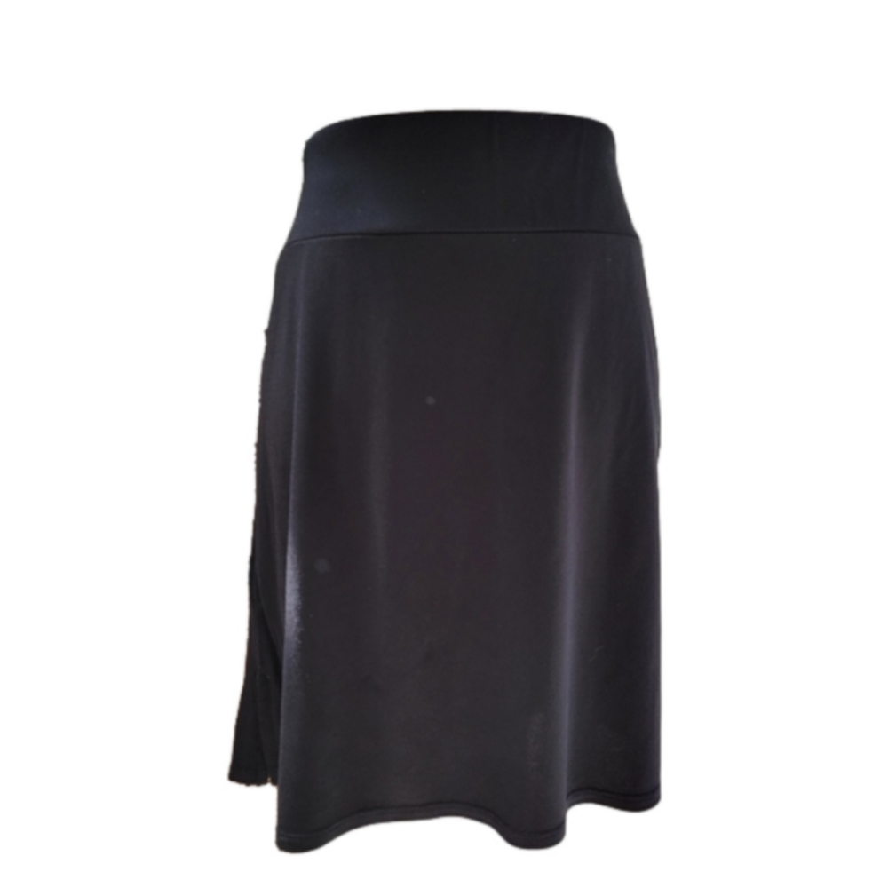 Classic George Black Rayon Poly Mini Skirt Size Large 12/14 EUC